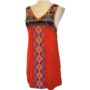 THML Embroidered Boho Mini Dress 100 Percent Rayon Size Small